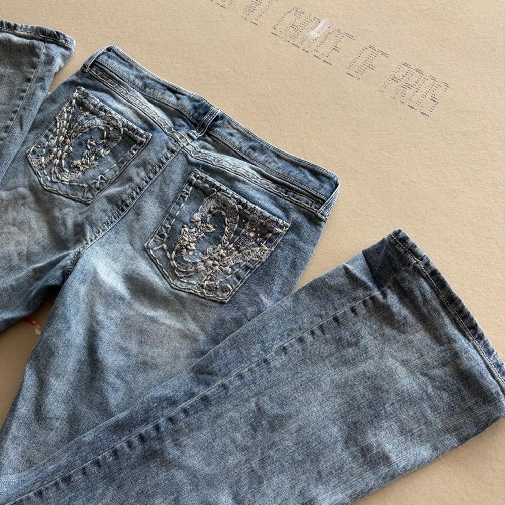 Y2K Rock 47 Wrangler Jeans Ultra Low Rise Flare Light Wash